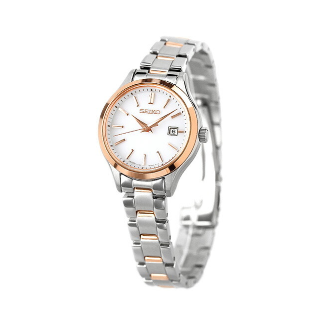 【新品】セイコー SEIKO 腕時計 レディース STPX096 セイコーセレクション Sシリーズ ソーラー（V137） ホワイトxシルバー/ピンクゴールド アナログ表示最大約175cmラグ幅
