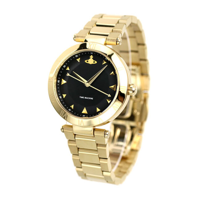 シャイニングゴールデン ヴィヴィアン・ウエストウッド 腕時計 レディース VV206BKGD Vivienne Westwood クオーツ（スイス製）  ブラックxゴールド アナログ表示 通販