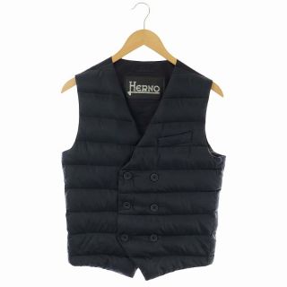 定価160,600円 新品 HERNO ヘルノ ボーダーベスト ジレ グレージュ