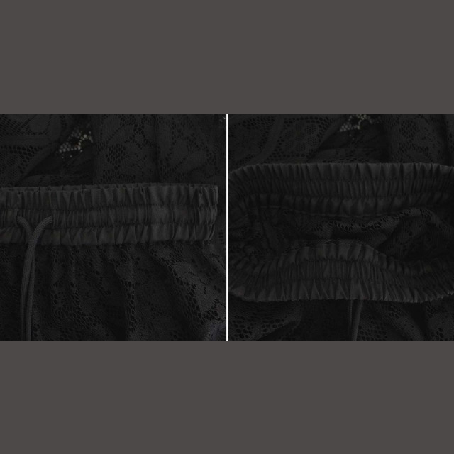other(アザー)のチョノ 2点セット レース プリーツ スカート ロング フレア F 黒 白 レディースのスカート(ロングスカート)の商品写真