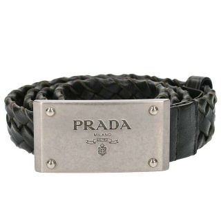 プラダ(PRADA)のプラダ 2C4363 レザー編み込みベルト メンズ 85(ベルト)