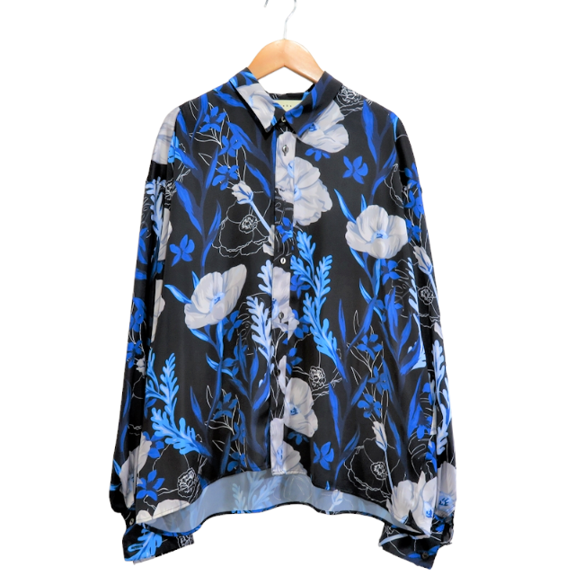 JieDa FLOWER PATTERN S/S SHIRT NAVY 1