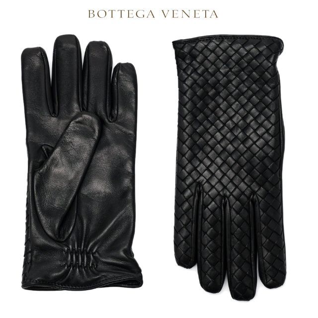 Bottega Veneta - 15 BOTTEGA VENETA ブラック 手袋 ラムスキン size 8