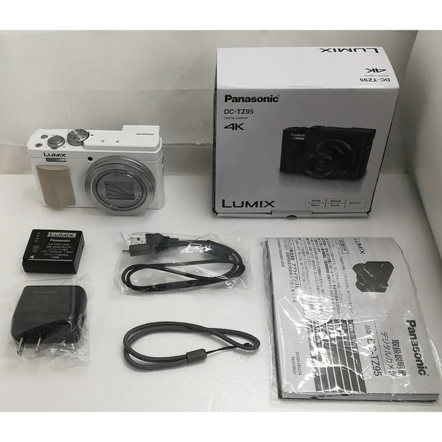 中古品 Panasonic LUMIX DC-TZ95-W スマホ/家電/カメラ カメラ 91.230 