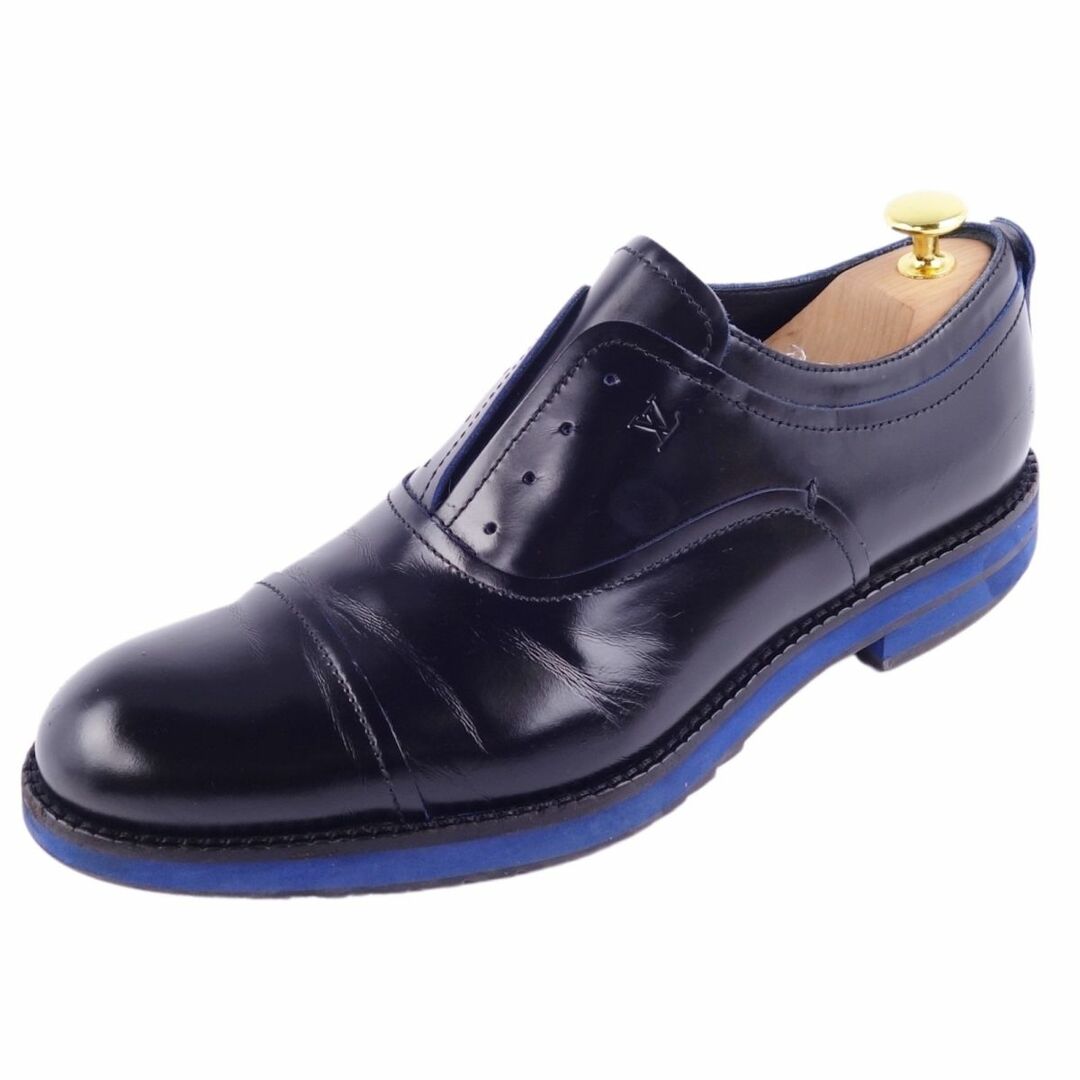 ルイヴィトン LOUIS VUITTON レザーシューズ オックスフォードシューズ ストレートチップ LVロゴ カーフレザー 革靴 メンズ 7(26cm相当) ブラック/ブルー