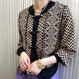 アメリヴィンテージ(Ameri VINTAGE)のAmerivintage HERRINGBONE KNIT CARDIGAN(カーディガン)