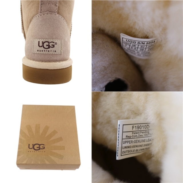 ブーツUGG 24.0 クラシックミニ2 最新作 ブラック ムートンブーツ