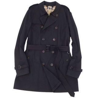 バーバリー(BURBERRY)の美品 バーバリー BURBERRY コート THE SANDRINGHAM サンドリンガム トレンチコート アウター メンズ 56(XL相当) ブラック(トレンチコート)