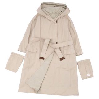 美品 マックスマーラ Max Mara WEEKEND コート リバーシブル 総柄 ナイロン 総柄 アウター レディース JI44 USA10 FB4(XL相当) ブラック/ホワイト