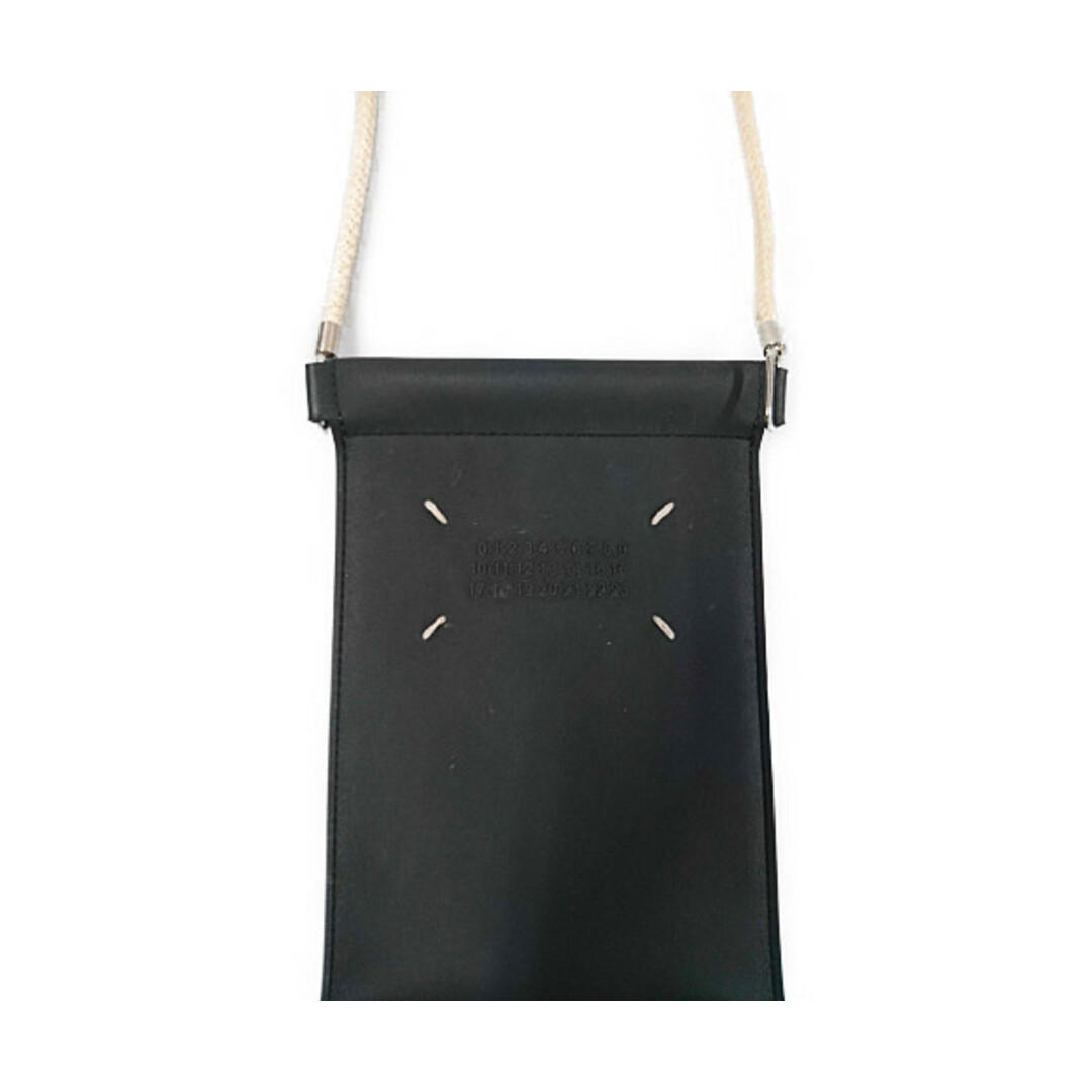 Maison Martin Margiela(マルタンマルジェラ)のMaison Margiela マルジェラ スマホ ホルダーポーチ ロゴ ショルダー 黒×ナチュラル 正規品 / 29278 メンズのバッグ(ショルダーバッグ)の商品写真