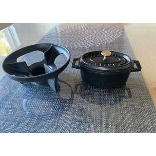 STAUB - ストウブ ココットラウンド22cm 廃番カラー オーベルジン(ナス
