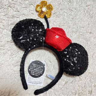 ディズニー(Disney)のディズニー ミニー フラワーポット スパンコール カチューシャ(カチューシャ)