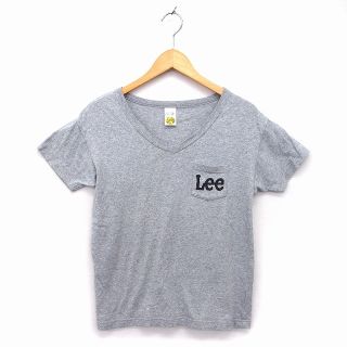 リー(Lee)のリー LEE カットソー Tシャツ Vネック コットン 綿 リブ ロゴ プリント(Tシャツ/カットソー(半袖/袖なし))