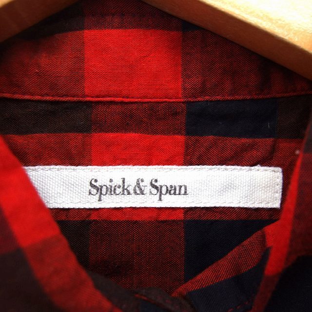 Spick & Span(スピックアンドスパン)のスピック&スパン シャツ カジュアルシャツ ステンカラー コットン混 チェック  レディースのトップス(シャツ/ブラウス(長袖/七分))の商品写真