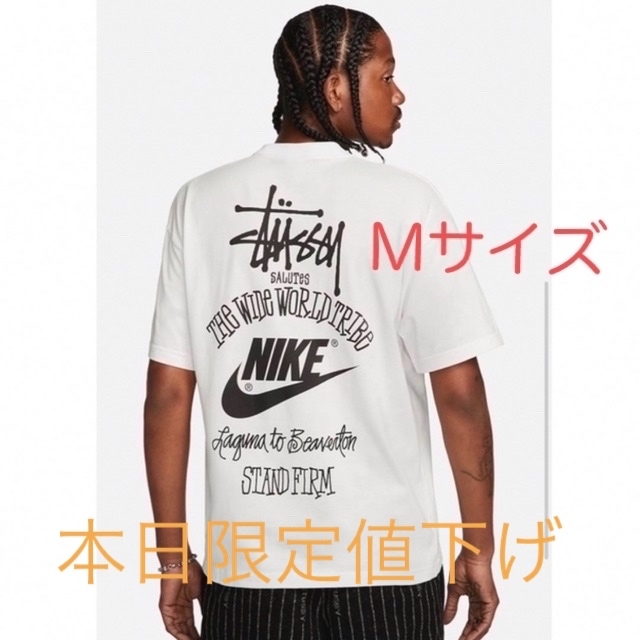 Stussy x Nike Men's T-Shirt "White"  M