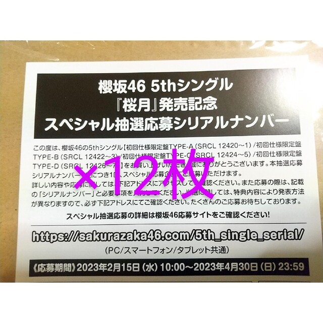 櫻坂46 桜月 応募券のみ×12