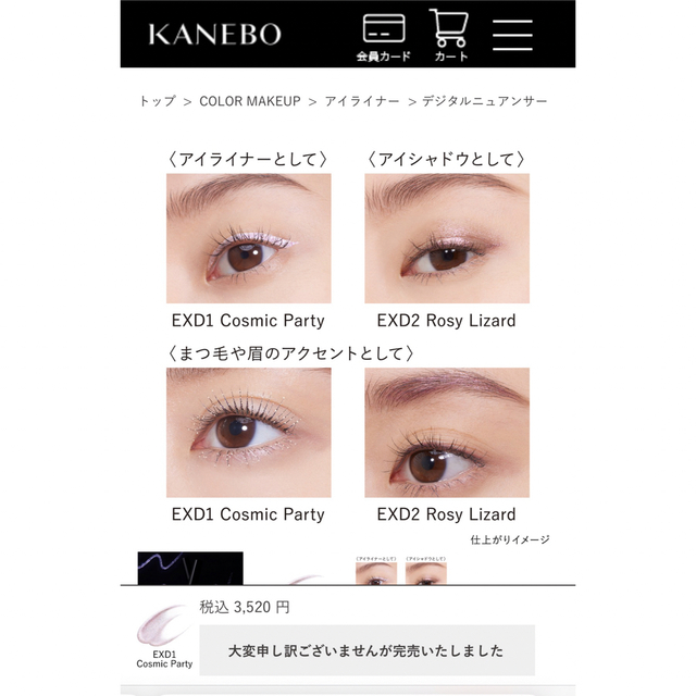 Kanebo(カネボウ)の新品未開封☆デジタルニュアンサー　EXD1 コスメ/美容のベースメイク/化粧品(アイライナー)の商品写真