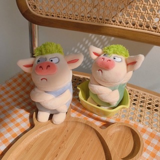キーホルダー　動物　豚　怒る豚　プレゼント　可愛い　人形　ペンダント　(キーホルダー)