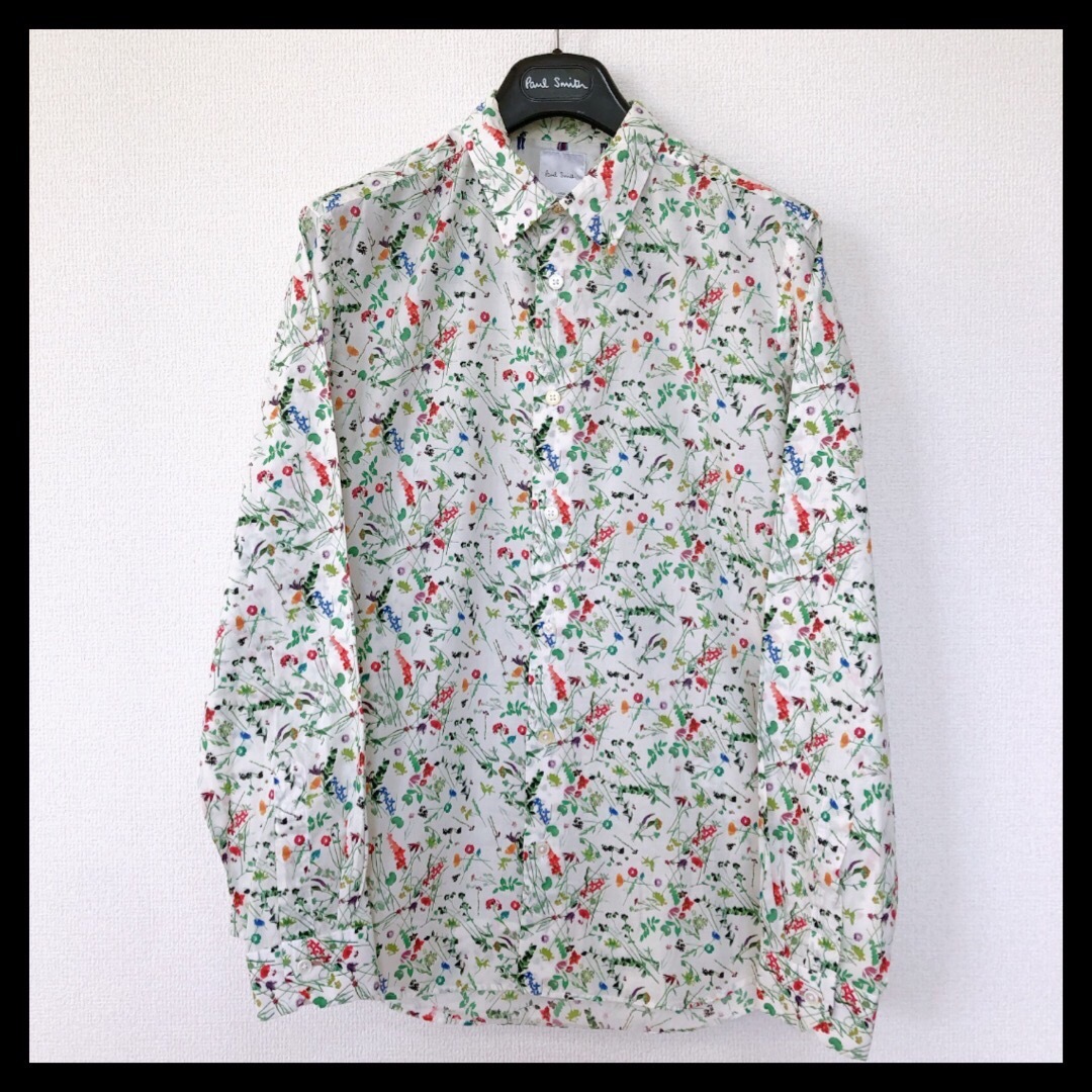 ポールスミス シャツ 花柄 ホワイト系 長袖 割引 62.0%OFF www