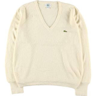 ラコステ(LACOSTE)の古着 80年代 ラコステ LACOSTE Vネック アクリルニットセーター USA製 メンズL ヴィンテージ /eaa314416(ニット/セーター)