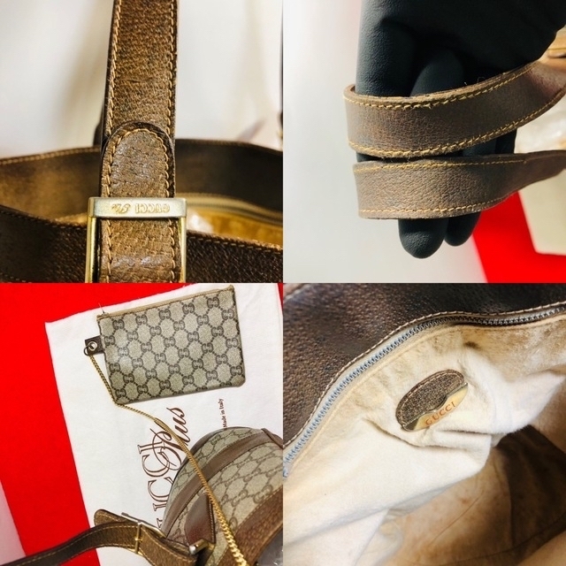 Gucci(グッチ)のOLD GUCCI ヴンテージ　グッチプラス PVC×レザー  トート レディースのバッグ(トートバッグ)の商品写真