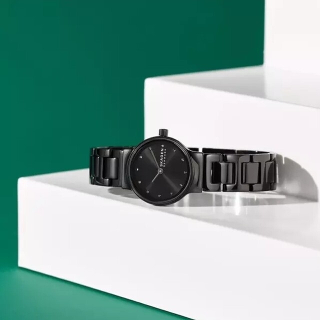 SKAGEN(スカーゲン)の最終 ほぼ新品SKAGEN 腕時計 ウォッチFREJA 二針 ブラックステンレス レディースのファッション小物(腕時計)の商品写真