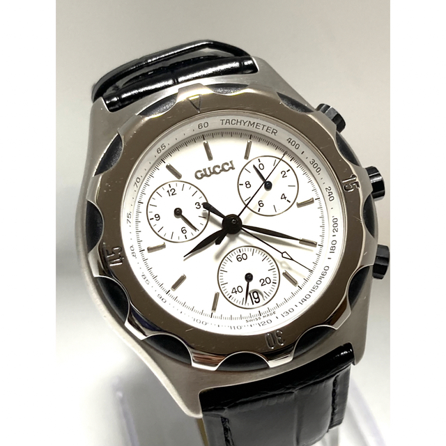注目ブランド 正規品【新品電池】GUCCI 8600M/クロノグラフ 動作品