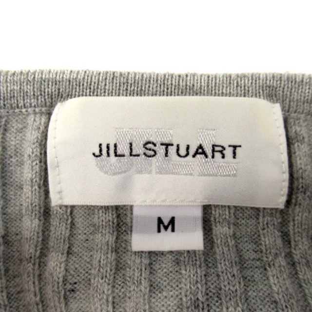 JILL by JILLSTUART(ジルバイジルスチュアート)のジルバイジルスチュアート リブニット カットソー 長袖 リボン M グレー レディースのトップス(ニット/セーター)の商品写真