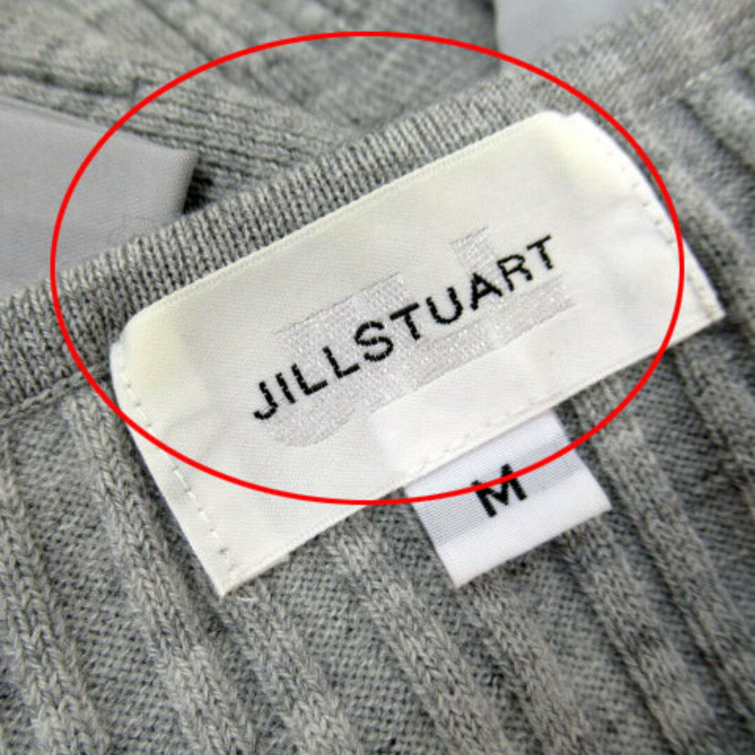 JILL by JILLSTUART(ジルバイジルスチュアート)のジルバイジルスチュアート リブニット カットソー 長袖 リボン M グレー レディースのトップス(ニット/セーター)の商品写真