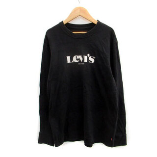 リーバイス(Levi's)のリーバイス Tシャツ カットソー 長袖 ラウンドネック ロゴ S ブラック 黒(Tシャツ/カットソー(七分/長袖))