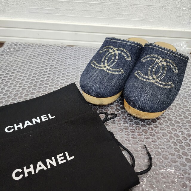 CHANEL⭐シャネル⭐ココマーク刺繍⭐デニムサボサンダル⭐３７