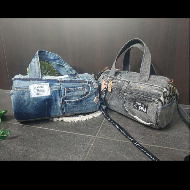 No182【DENIM✖️ボストンBAG❤️】ドラム缶型バッグ ショルダーバッグ メンズのバッグ(ボストンバッグ)の商品写真