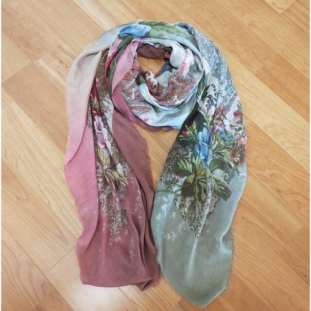 FALIERO SARTI ファリエロサルティ カシミヤ混 花柄 大判ストール