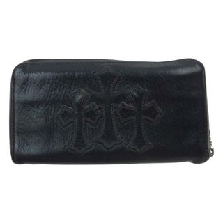 クロムハーツ(Chrome Hearts)のCHROME HEARTS クロムハーツ（原本有） 財布 REC F ZIP 3PTCH 3セメタリークロス ラウンジジップ レザー ウォレット 財布 ブラック系【中古】(長財布)