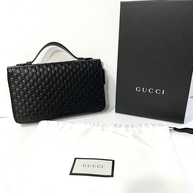 Gucci - GUCCI グッチ 新品 メンズ クラッチバッグ 手持ち 長財布 ブラック