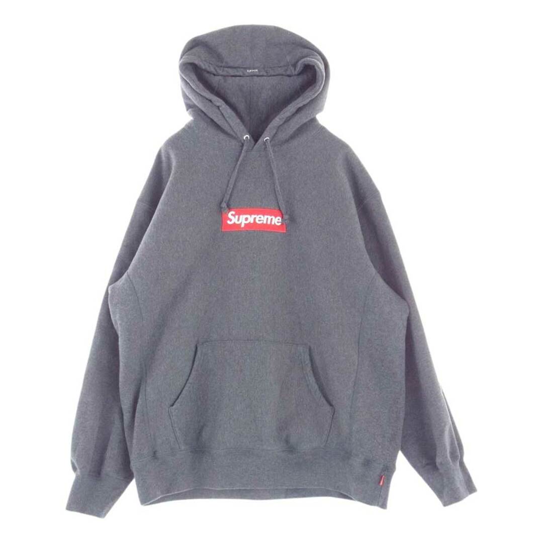 Supreme シュプリーム パーカー 21AW Box Logo Hooded Sweatshirt Charcoal ボックス ロゴ スウェット パーカー  グレー系 L約565cm着丈