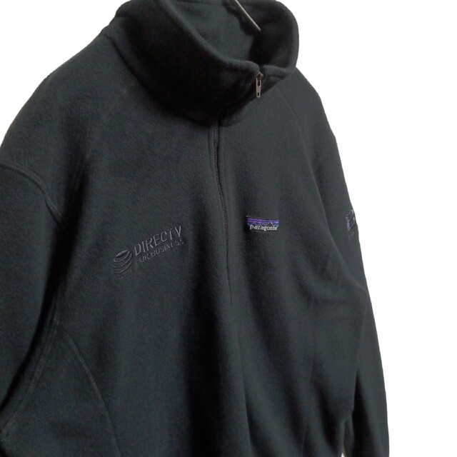 patagonia(パタゴニア)のpatagoniaパタゴニアフリースハーフジップ ブラック　レディースL　古着 レディースのトップス(トレーナー/スウェット)の商品写真