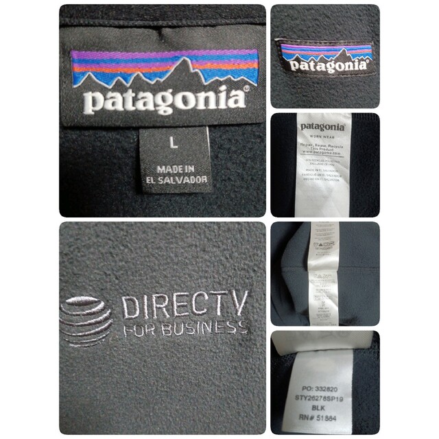 patagonia(パタゴニア)のpatagoniaパタゴニアフリースハーフジップ ブラック　レディースL　古着 レディースのトップス(トレーナー/スウェット)の商品写真