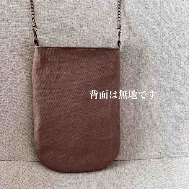 【専用】インド刺繍リボンのスマホポシェット☆モカベージュ ハンドメイドのスマホケース/アクセサリー(スマホストラップ/チャーム)の商品写真