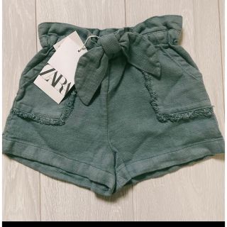 ザラキッズ(ZARA KIDS)の新品タグ付き　ZARAbaby ショートパンツ　92cm ブルーグレー(パンツ/スパッツ)