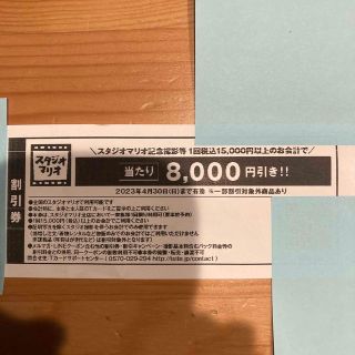 【8000円引き】スタジオマリオ割引券(その他)