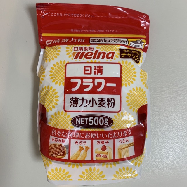 日清製粉(ニッシンセイフン)の日清フラワー 薄力小麦粉 500g 食品/飲料/酒の食品(菓子/デザート)の商品写真