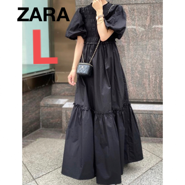 ZARA(ザラ)のZARA✳︎新品✳︎ポプリンパネルワンピース レディースのワンピース(ロングワンピース/マキシワンピース)の商品写真