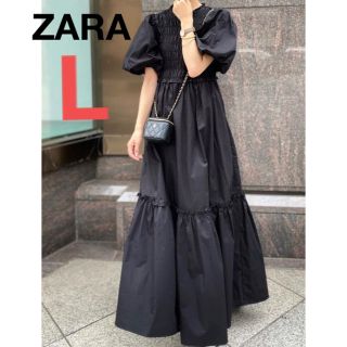 ザラ(ZARA)のZARA✳︎新品✳︎ポプリンパネルワンピース(ロングワンピース/マキシワンピース)