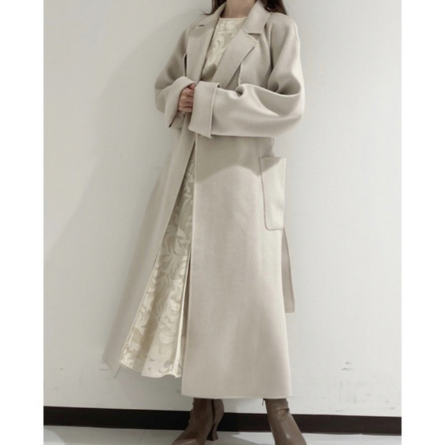 SNIDEL - ウロコカシミヤロングコート　アイボリー