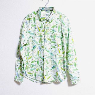 グラニフ(Design Tshirts Store graniph)の【グラニフ】ユニセックス　リーフ　花柄　総柄　白　シャツ(シャツ)