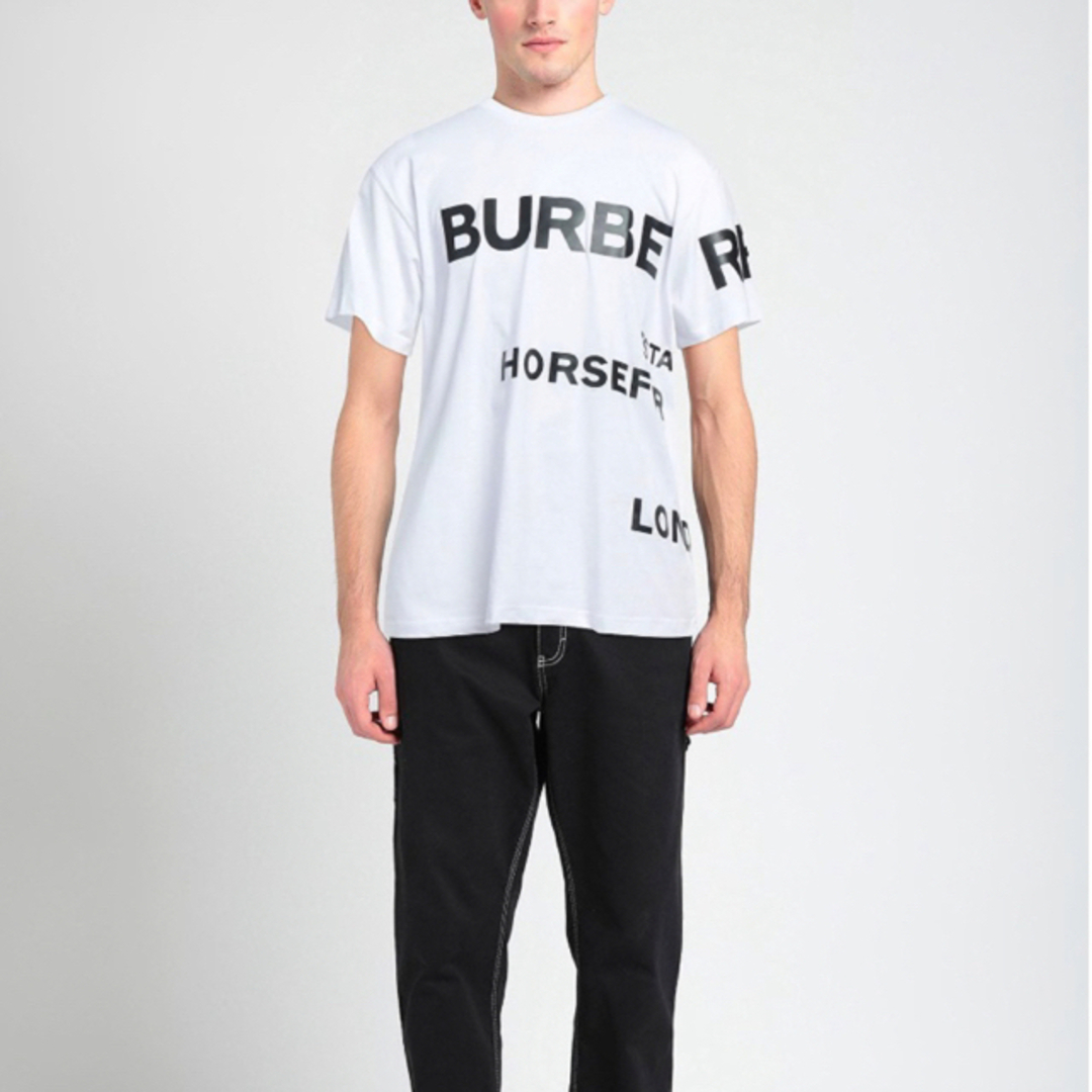 BURBERRY(バーバリー)の残１【新品】バーバリー ホースフェリー オーバーサイズ ロゴ 半袖 Tシャツ 白 メンズのトップス(Tシャツ/カットソー(半袖/袖なし))の商品写真