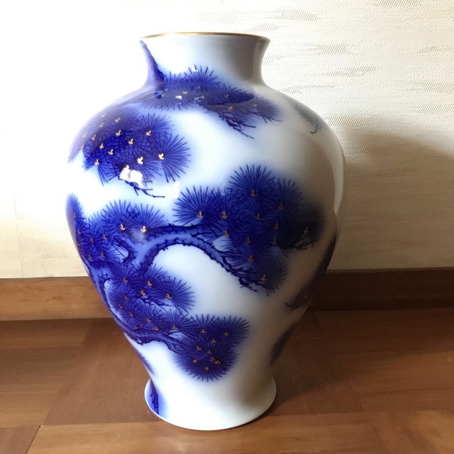 【SALE／79%OFF】 花瓶　アンティーク　染付　レトロ　花　陶器