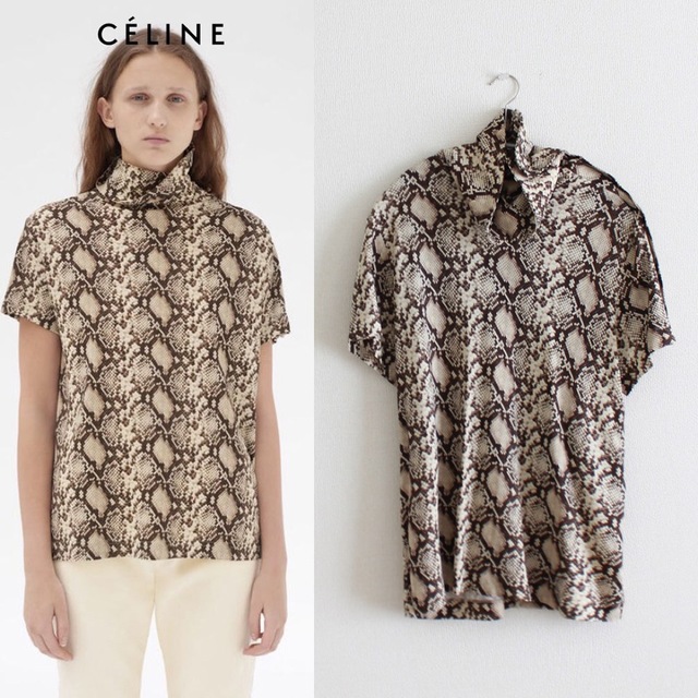 CELINE/セリーヌ/18SS/パイソンハイネックブラウス/シャツ 定番
