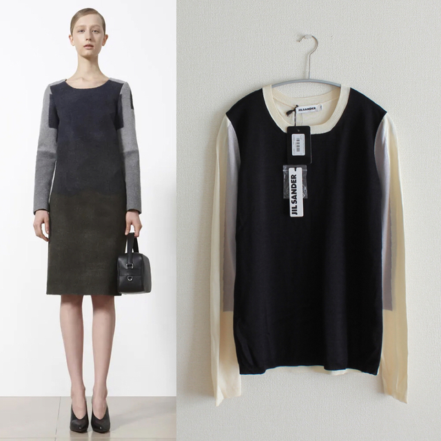 JIL SANDER／ジルサンダー／カラーブロッククルーネックニット